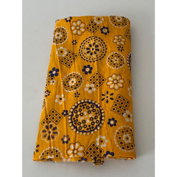 VTG Fabric Bandana Print Style Orange BrownQuilting Sewing Cloth Arts Crafts Rem - Picture 10 of 11